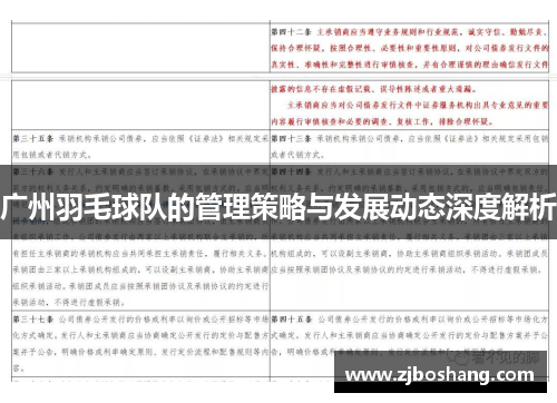 广州羽毛球队的管理策略与发展动态深度解析